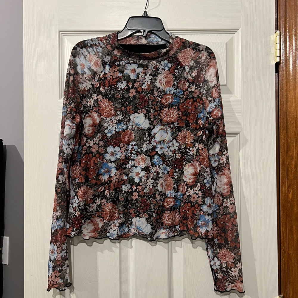 Floral Long Sleeve Mesh top